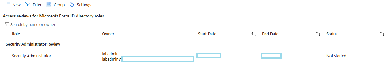 Access review created confirmation